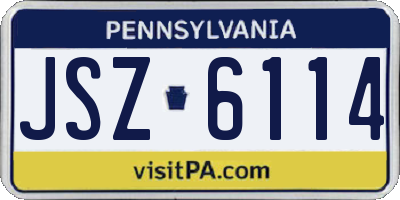 PA license plate JSZ6114