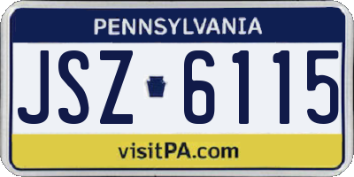 PA license plate JSZ6115