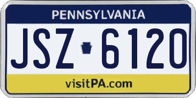 PA license plate JSZ6120