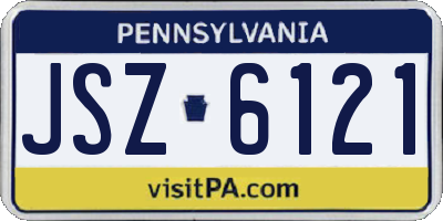 PA license plate JSZ6121