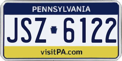 PA license plate JSZ6122