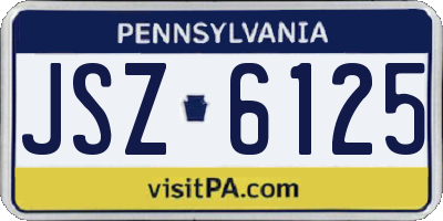 PA license plate JSZ6125