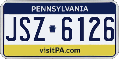 PA license plate JSZ6126