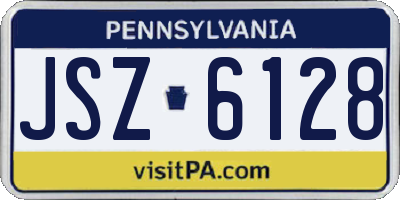 PA license plate JSZ6128