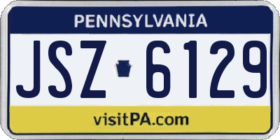 PA license plate JSZ6129