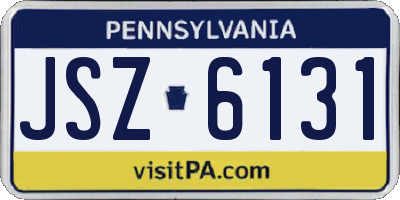 PA license plate JSZ6131