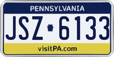 PA license plate JSZ6133