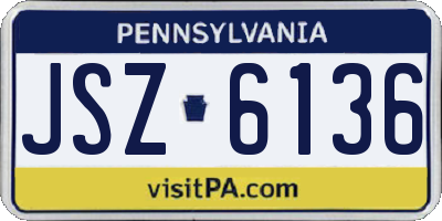 PA license plate JSZ6136