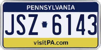 PA license plate JSZ6143