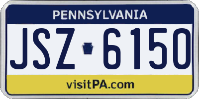 PA license plate JSZ6150
