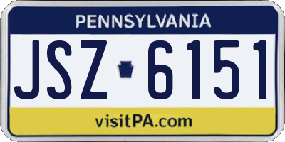 PA license plate JSZ6151