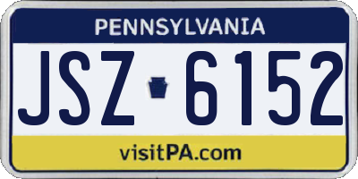 PA license plate JSZ6152