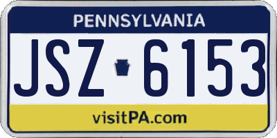 PA license plate JSZ6153