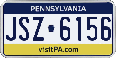 PA license plate JSZ6156