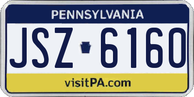 PA license plate JSZ6160