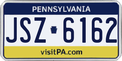 PA license plate JSZ6162