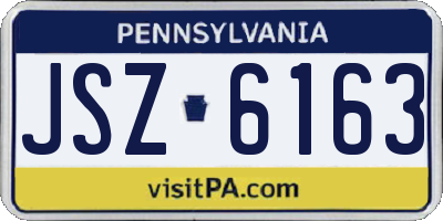 PA license plate JSZ6163