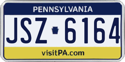 PA license plate JSZ6164