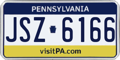 PA license plate JSZ6166