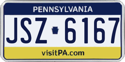 PA license plate JSZ6167