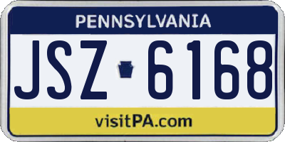 PA license plate JSZ6168