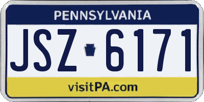 PA license plate JSZ6171