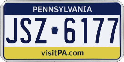 PA license plate JSZ6177