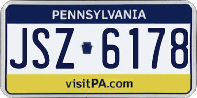 PA license plate JSZ6178