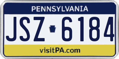 PA license plate JSZ6184