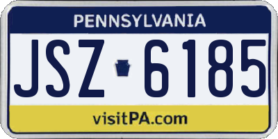 PA license plate JSZ6185