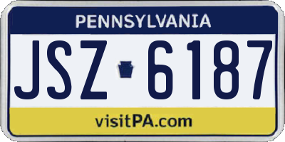 PA license plate JSZ6187