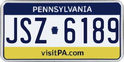 PA license plate JSZ6189
