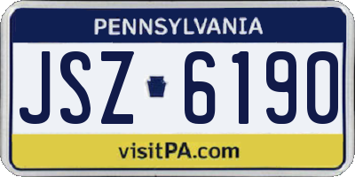 PA license plate JSZ6190