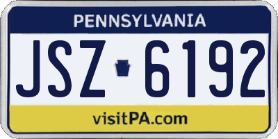 PA license plate JSZ6192