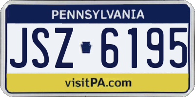 PA license plate JSZ6195