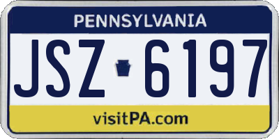 PA license plate JSZ6197