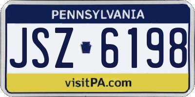 PA license plate JSZ6198