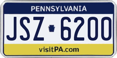 PA license plate JSZ6200