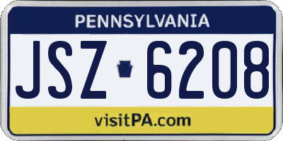 PA license plate JSZ6208