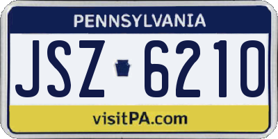 PA license plate JSZ6210