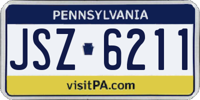 PA license plate JSZ6211