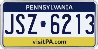 PA license plate JSZ6213