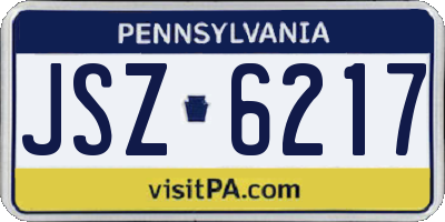 PA license plate JSZ6217