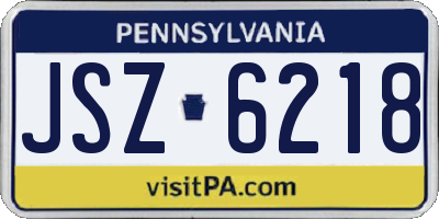 PA license plate JSZ6218