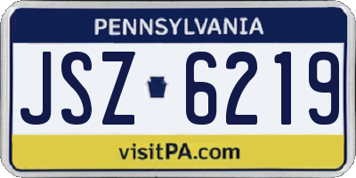 PA license plate JSZ6219