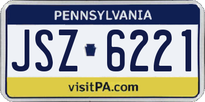 PA license plate JSZ6221