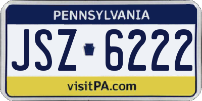 PA license plate JSZ6222