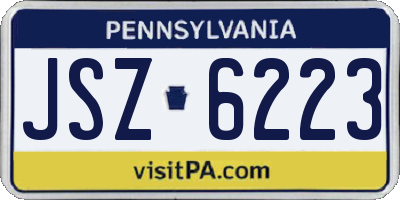 PA license plate JSZ6223