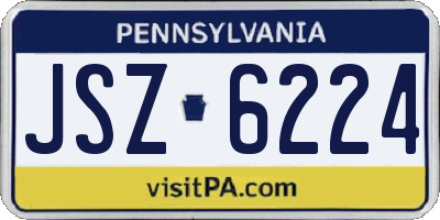 PA license plate JSZ6224