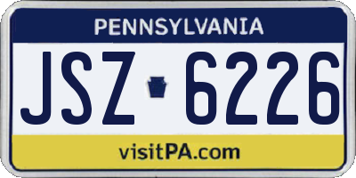 PA license plate JSZ6226